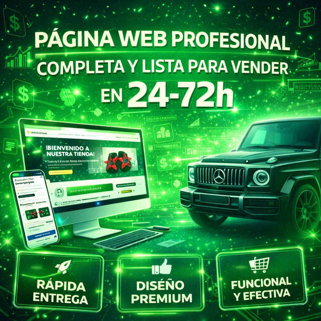 Tú página web profesional completa y lista para vender entrega en 24-72h